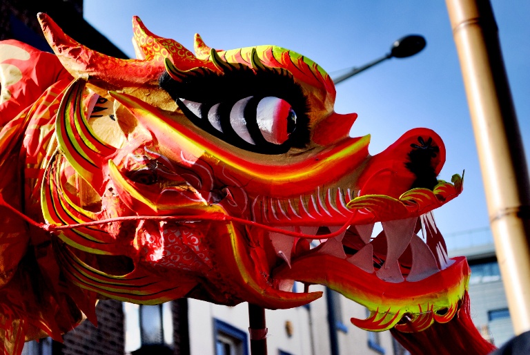 chinese dragon parade face
