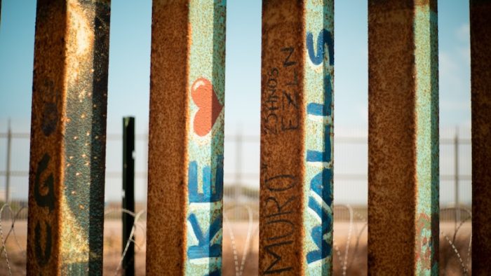 US and mexico border at the beach