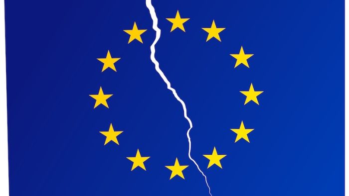 Broken flag of the European Union - Vector